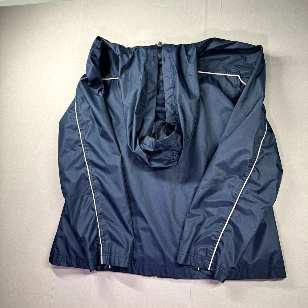 I5 Apparel Hooded Windbreaker Womens Large Blue Rain Outdoors Pockets Full‎ Zip - Picture 12 of 13